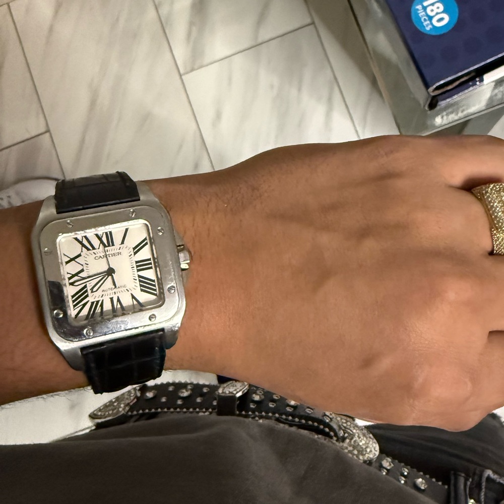 Cartier Silver and Black Men's Watch